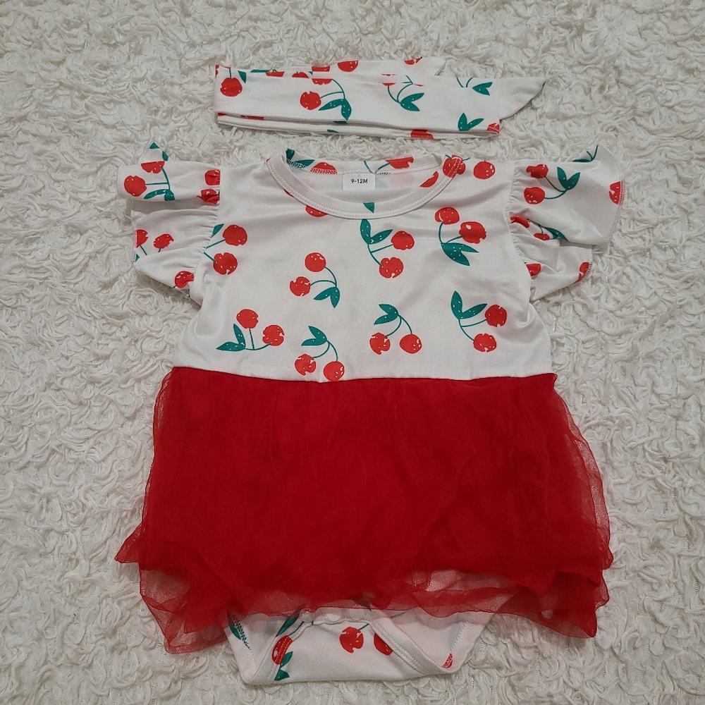 Matching Cherry Outfit for Baby Girl